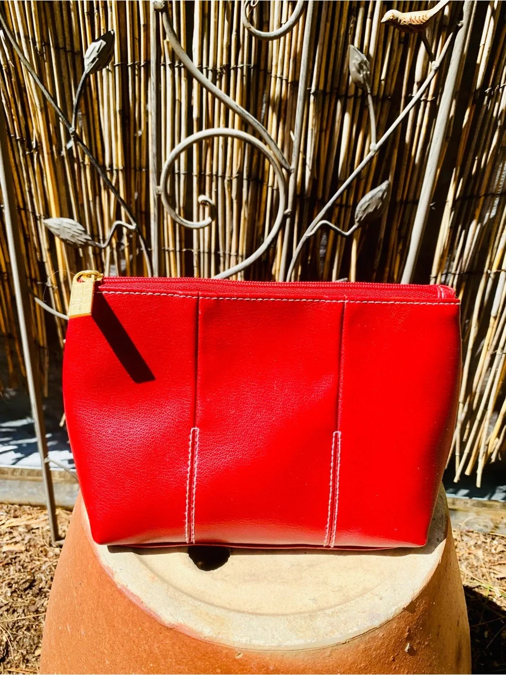 Elizabeth Arden Red Leather Cosmetic Pouch - Women Bags